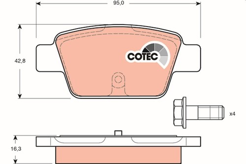 Trw brake pads gdb1485 - trw,