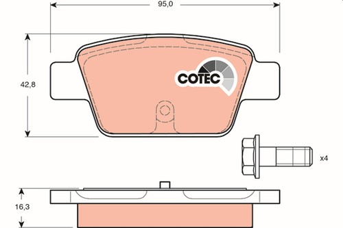 Trw brake pads gdb1485 for - trw,